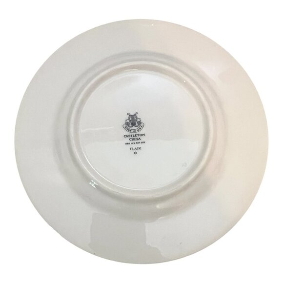 Flair Castleton Collection Bread and Butter Plates Set of 8 Silver Gray Floral - Picture 8 of 9